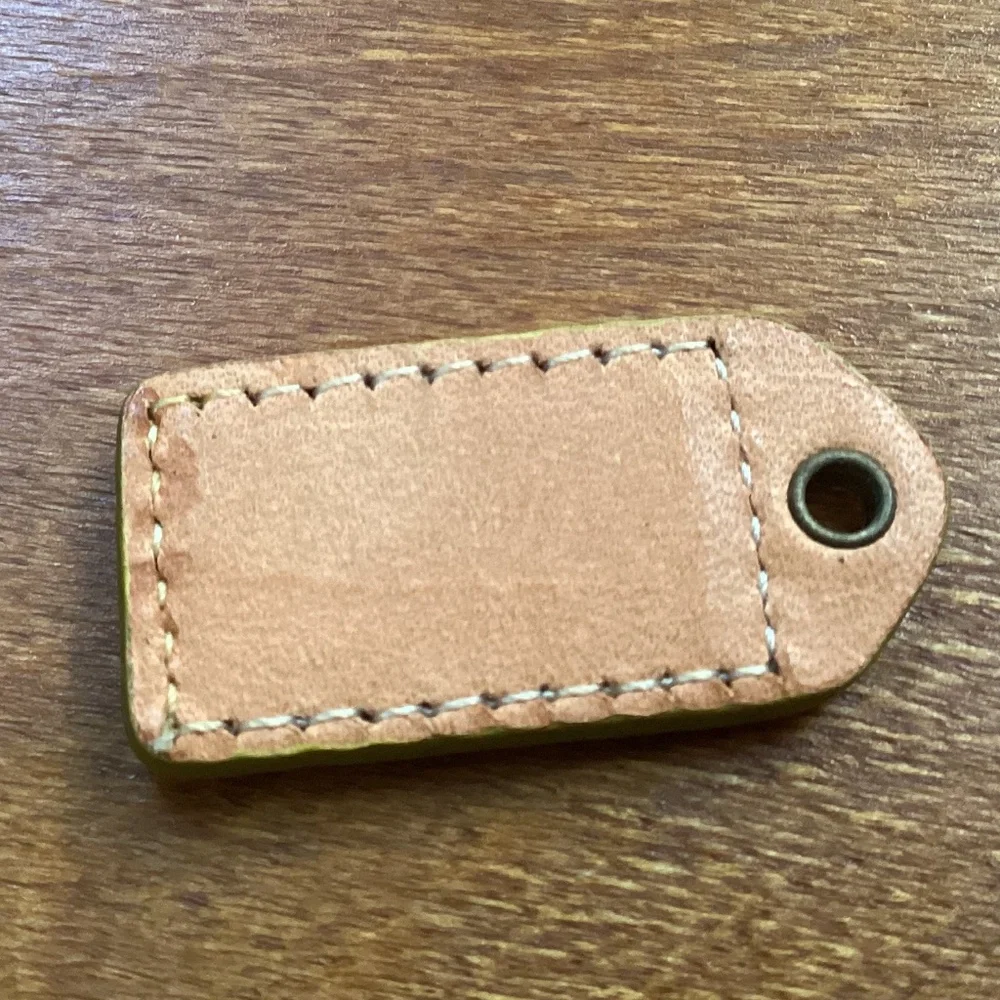 Coach Yellow Green Tan Bag Tag Hang Tag